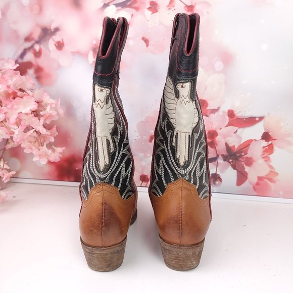 Sam Edelman Sheldon Cowboy Classic Western Boots Southwest Eagle Size 6.5 - Picture 4 of 9